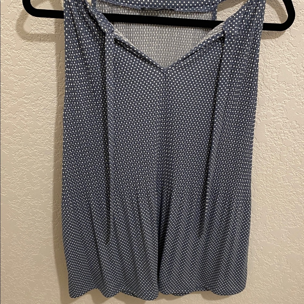 Adrianna Papell Green and White Polka Dot Women’s Tank Top Size Large Blouse